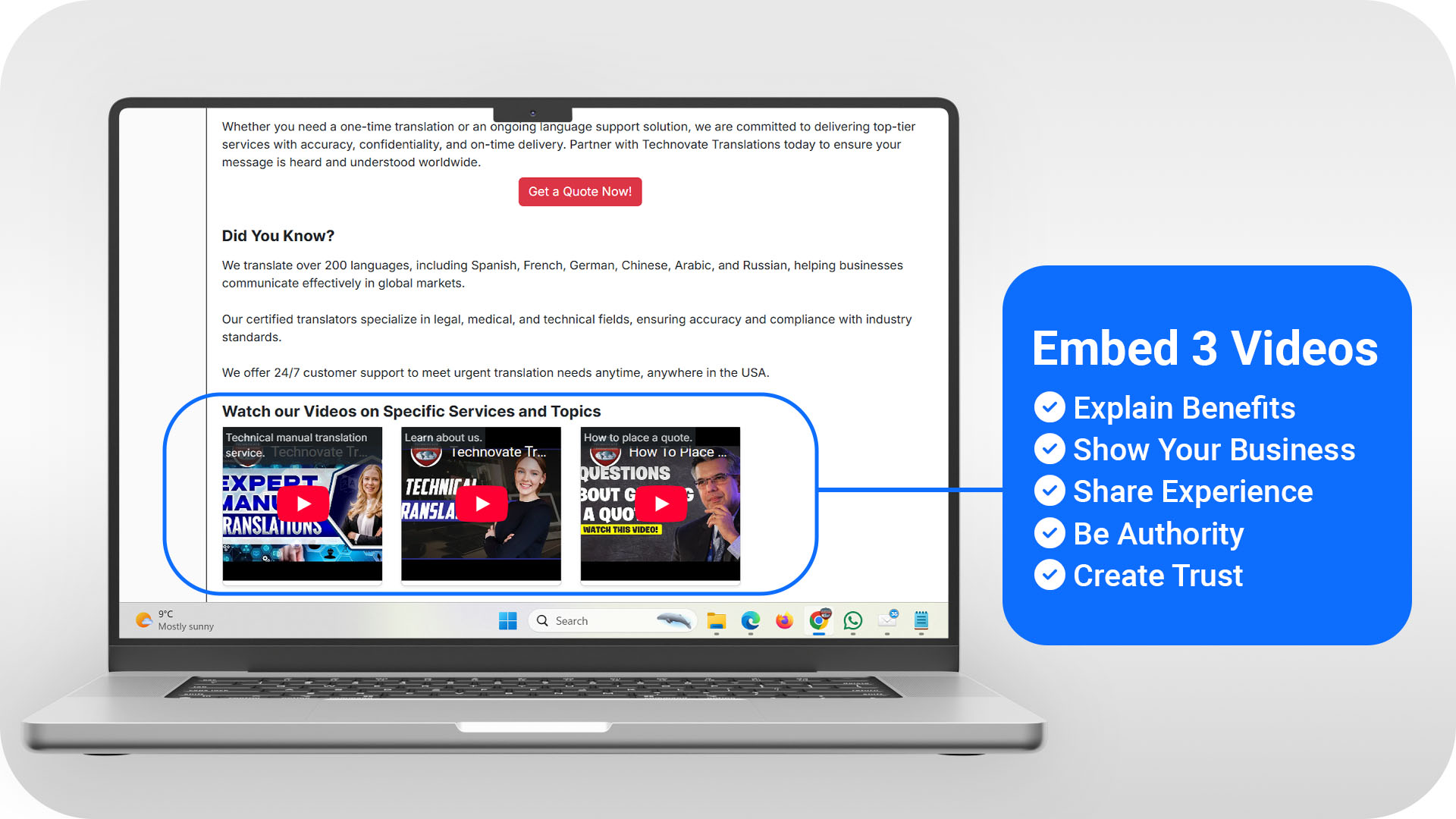 Embedded Business Videos