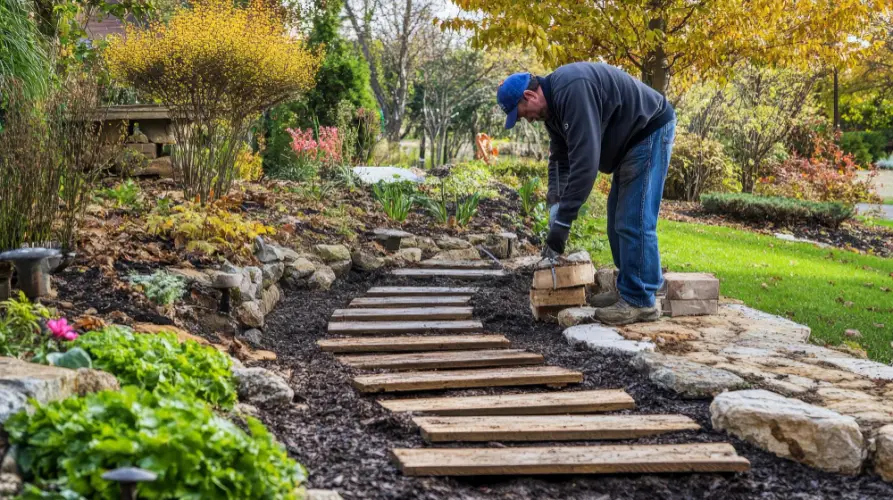 landscaper-building-natural-wood-garden-path.jpg