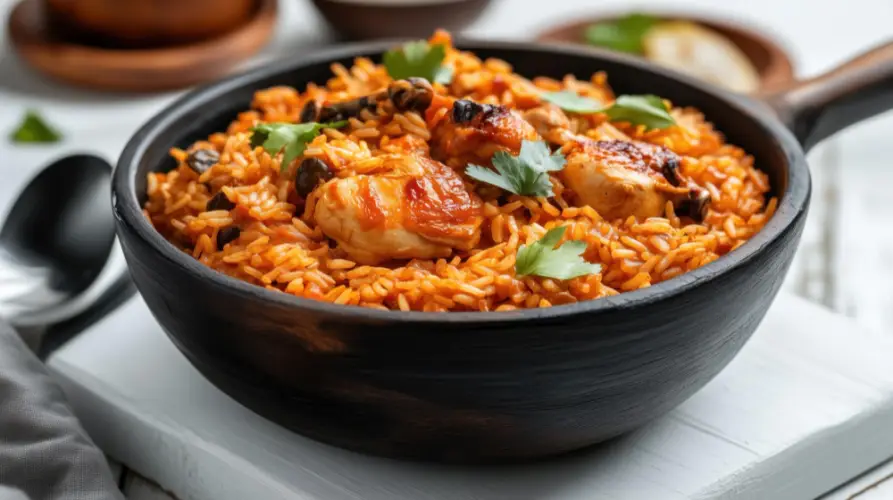 spicy-jollof-rice-with-chicken-in-black-pan-on-white-table.jpg