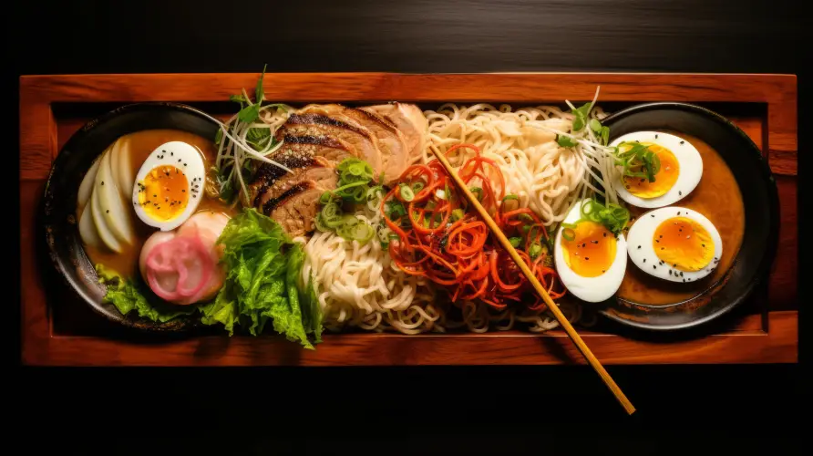 symmetrical-arrangements-fusion-rice-noodles-sauce-wooden-tray.jpg