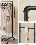 Rolling Double Rail Clothing Rack with Wheels & Shoe Shelf – $50 - photo 4 / 6