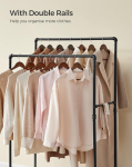 Rolling Double Rail Clothing Rack with Wheels & Shoe Shelf – $50 - photo 3 / 6