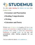 Online English Tutoring for All Grades, Winnipeg - Winnipeg - Language Tutoring listing