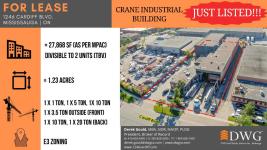 For Lease: Crane Industrial Building - Toronto - Industrial for Rent listing
