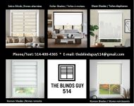 ALL TYPES OF CUSTOM MADE WINDOW COVERINGS FOR SALE -Montreal - Household listing in Montreal