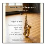 Okanagan Sax - Live Show at East Kelowna Hall - Concerts listing in Kelowna