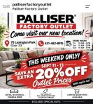 20% AT PALLISER FACTORY OUTLET - Furniture listing in Winnipeg